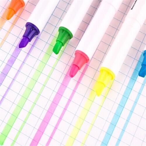 High quality 616 Color Highlighter School Office Stationery Fluorescent art painting Pens New Student Writing Supplies