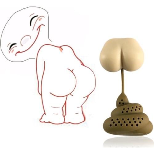 Prank Funny Pooping Shit Silicone Tea Infuser Strainers Filter