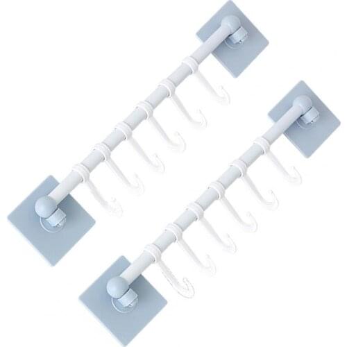 2Pcs Wall Storage Hook Racks Simple Nice-looking Anti-rust Wall-Mounted Hanger Stainless Steel Kitchen Hooks for Home