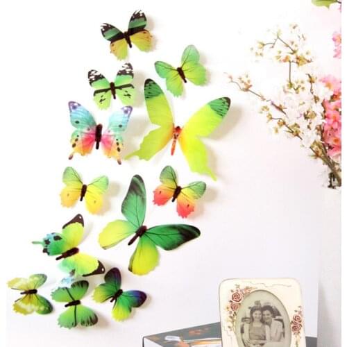 3D Butterfly Wall Stickers DIY Art Home Decor Wall Decals Wedding decoration Kids Room Decor Home Decoration 12Pcs Wall Stickers