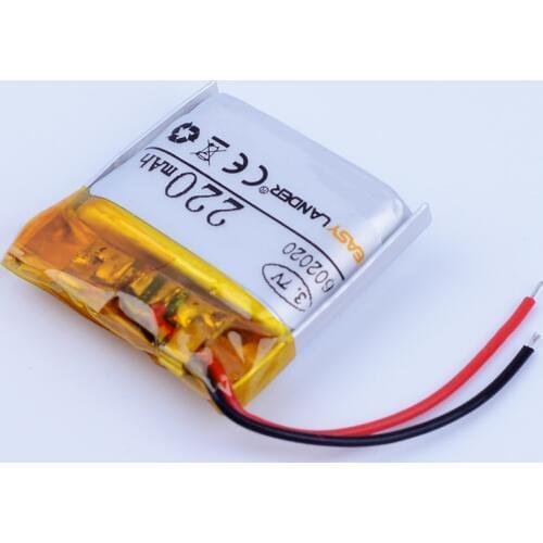 602020 3.7V 220mAh Rechargeable Li-Polymer Li-ion Battery For MP3 MP4 MP5 GPS DVR Bluetooth Speaker toys Camera 062020 552020