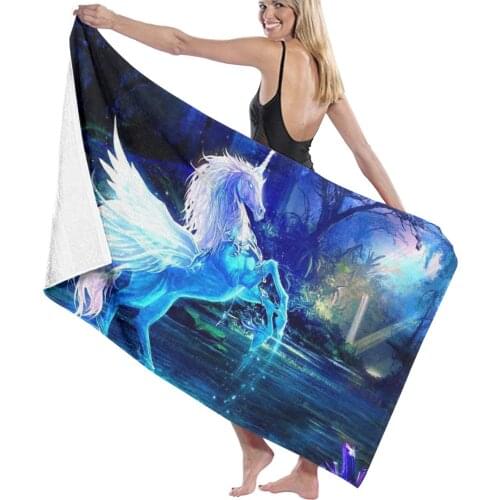 130X80 Home Textile Towel Adult Unicorn Horse Absorbent Bath Towel Women Robes Towel Microfiber Fabric Towel