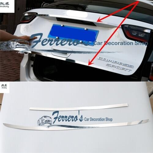 Free shipping 1pc stainless steel Car Accessories car stickers car back rear tail door decoration Sequins for 2017 JEEP Compass