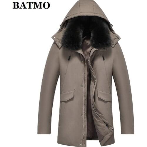 BATMO 2020 new arrival winter 90% white duck down hooded jackets men,mens winter down coat ,plus-size LZ9902