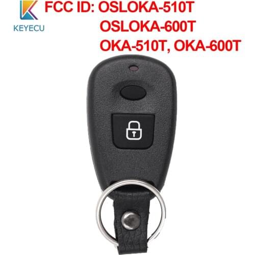 KEYECU Remote Key Fob 2 Button 433MHz for Hyundai Santa Fe Elantra Trajet FCC ID: OSLOKA-510T, OSLOKA-600T, OKA-510T, OKA-600T