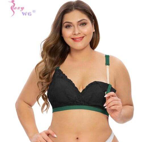 SEXYWG Breastfeeding Nursing Bras Maternity Sleep Bra Women Plunge Bra Seamless V Shape Low Cut Straps Lightly Padded Bras Lace