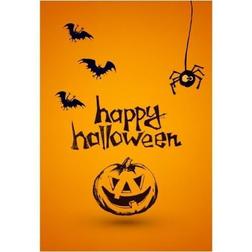 Decorative Outdoor And Indoor Flags For Happy Halloween Pumpkin Bats Designed With Double Sided Printing Banners