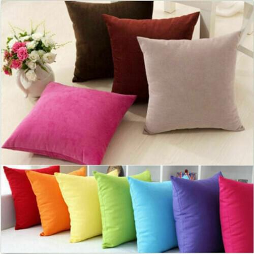 Home Decor Plain Color Cotton Linen Pillow Case Classics Throw Pillow Case Sofa Cushion Cover