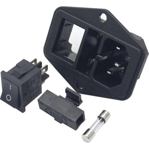 3Pin IEC320 C14 screw mount power connector switch fuse inlet sockets for 3D printer