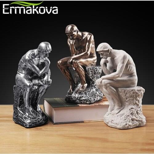 ERMAKOVA Abstract Art Thinker Statue Thinking of You Figurine Natural Sandstone Craft Sculpture Modern Home Office Decoration