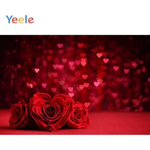 Yeele Wedding Photocall Bokeh Heart Lights Roses Photography Backdrops Personalized Photographic Backgrounds For Photo Studio