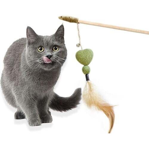 Cat Toys Feather Funny Cats Cat Teaser Interactive Natural Fun Kitten Wand Toy Pet Catnip Toy for Cat Supplies