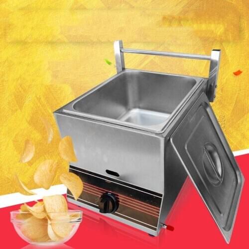 Commercial Gas Deep Fryer Double Gas Fryer Two Tanks Noodles Cooker Steamer Energy Saving Fryer Kitchen French Fries Machine