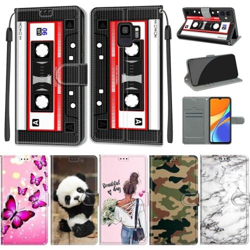 Flip Leather Case For Samsung Galaxy S9 Case Wallet Card Holder Stand Book Cover For Samsung Galaxy G960 Retro Tapes Pattern