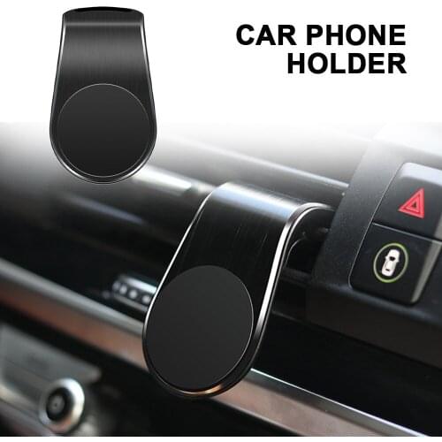 Creative Magnetic Car Phone Holder Stand Metal Air Vent Magnetic Holder Car Accessories Universal Black