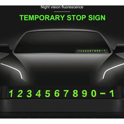 2021 NEW Luminous Car Temporary Parking Card Magnetic Phone Number Hidden Telephone Number Plate Auto Park Stop Auto Accessories