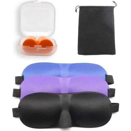 3D Sleep Eye Mask Earplug Combination Multicolor Sleeping Reduce Noise Reduction Eye Mask Sleeping Travel Rest Companion