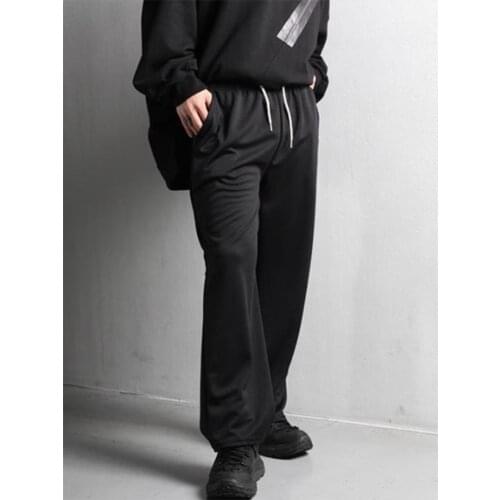Mens casual stretch waist straight pants Spring and autumn new hip hop street fashion large size straight pants