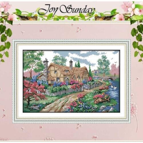 A Country Cabin Counted Cross Stitch 11CT 14CT Cross Stitch Set Wholesale DIY Scenery Cross-stitch Kit Embroidery Needlework