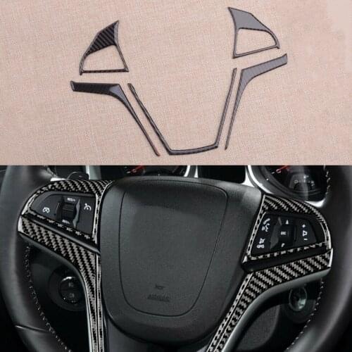 CITALL 1 Set Steering Wheel Cover Sticker Trim Fit for Chevrolet Camaro 2013 2014 2015 Car Decoration Carbon Fiber Black