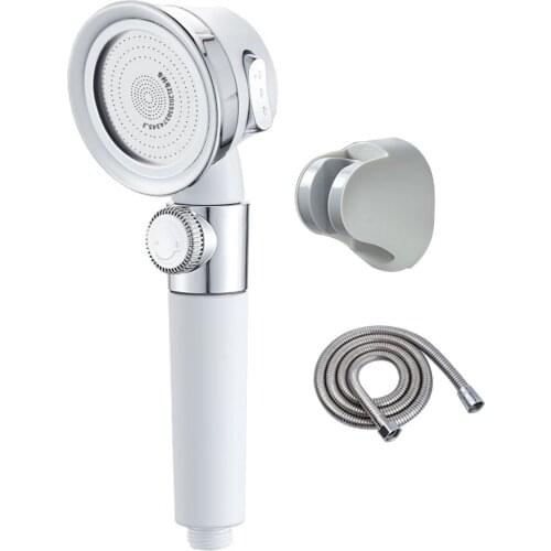 Bathroom 3 Mode High Pressure Shower Head Perforated Spa ABS Shower Head Accessory Water-Saving Adjustable Bath Nozzle