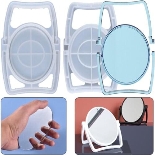 Oval Makeup Mirror Epoxy Resin Mold Desktop Vanity Mirror Silicone Mould DIY Crafts Home Decorations Ornaments Tools