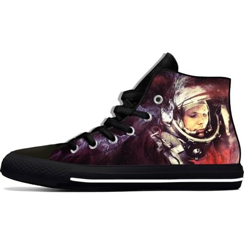 Yuri Gagarin USSR Cosmonaut Soviet Union CCCP Casual Cloth Shoes High Top Lightweight Breathable 3D Print Men Women Sneakers