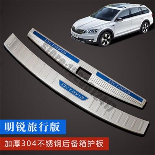 For 2018-2020 Skoda Octavia Travel version stainless steel Rear Bumper Protector Sill Trunk Tread Plate Trim Car Styling