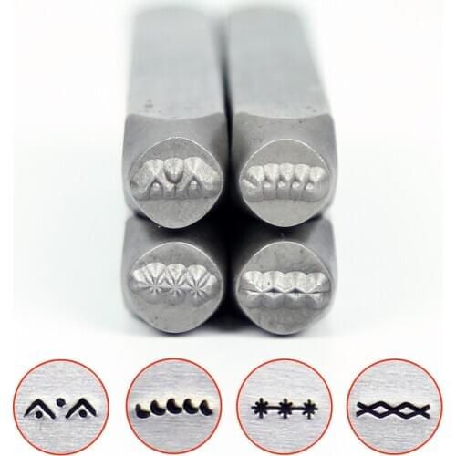 Star Border/Intersecting Lines Border/Curved Line Border/Dot Border Design Metal Jewelry Stamps 6MM