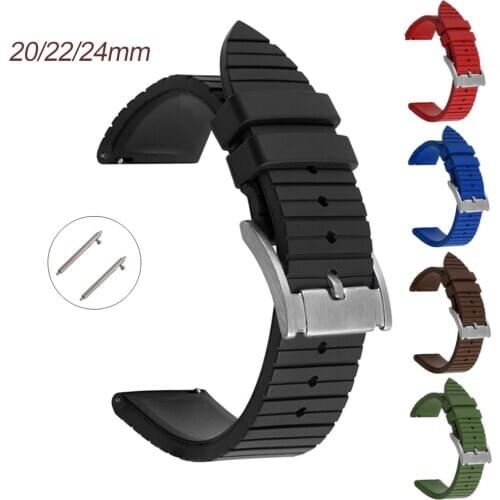 Premium-Grade Fluorine Rubber Watch Strap 20mm 22mm 24mm Bracelet Quick Release Watchband For Each Brand Watches Band for Huawei