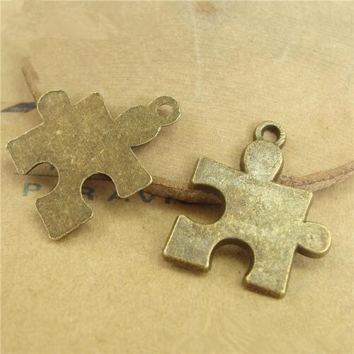 RONGQING 60pcs/lot Metal Floating Charms Handmade DIY European Charm for Bracelets & pendants Jewelry Making Puzzle 20*23MM