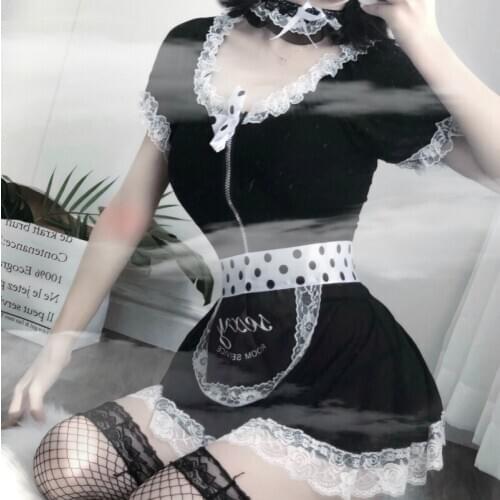 Sexy Temptation Cosplay Costume Lingerie Sexy Hot Erotic Porno Underwear Devil Adult Women Maid Uniform Lace Night Club Suit