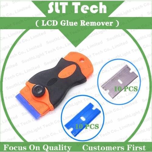 LCD Glue Cleaner Remover Scraper For Mobile Phone Tablet Touch Screen Repair Tool With 10pcs Metal Blade + 10pcs Plastic Blade