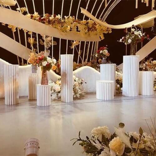 Wedding Props Pearl Origami Cylindrical Dessert Table Folding Roman Column Table Decoration Christmas Pary Road Guide Window