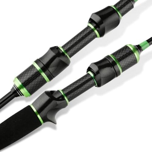 Solid Tip Powerful Shrinkable Fishing Rod Ultra-Light 1.68m / 1.8m UL Carbon Fiber Rod Baitcasting Fishing Pole For Freshwater