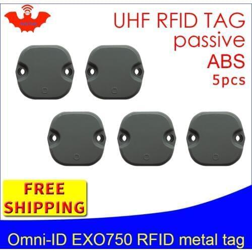 UHF RFID metal tag omni-ID EXO750 915mhz 868mhz Impinj Monza4QT EPC 5pcs free shipping durable ABS smart card passive RFID tags