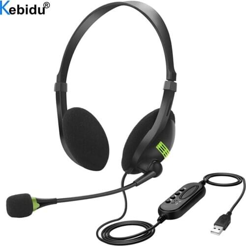 PC USB Headset With Microphone Noise Cancelling Computer Earphones Lightweight Wired Headphones For PC /Laptop/Mac/School/Kids