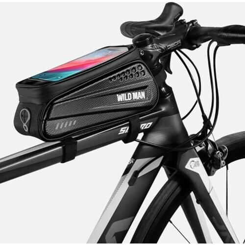 Bike Phone Bag Frame Front Top Tube Cycling Bag Reflective 6.5in Phone Case Touchscreen Bag MTB Bike Accessories