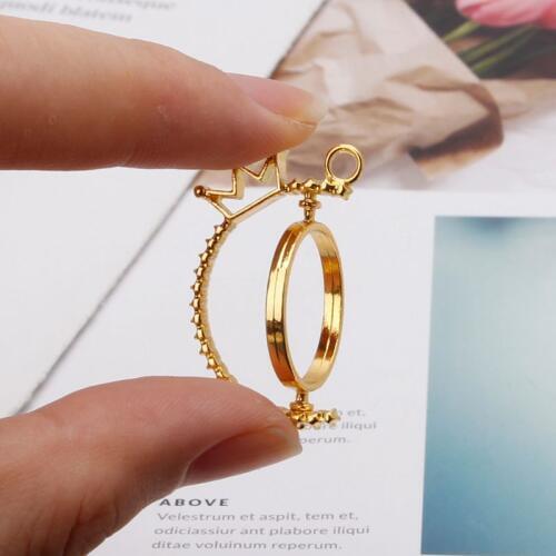Rotating Flame UV Resin DIY Keychain Pendant Open Bezel Setting Jewelry Making AXYD