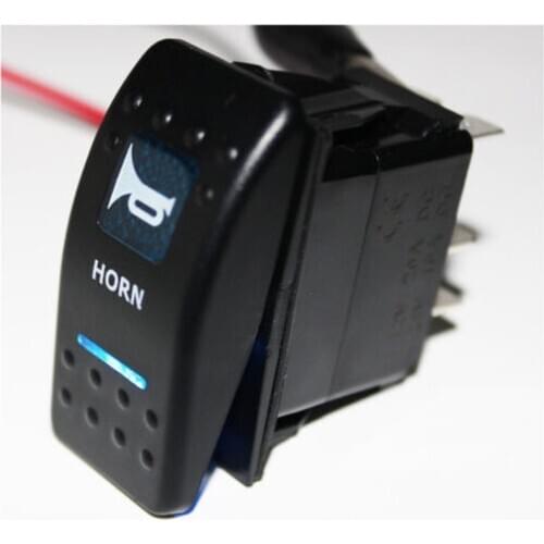 YOCOMYLY New 5 Pins 12V 20A Blue LED lights Horn symbol Bar ARB Rocker Switch Car Boat