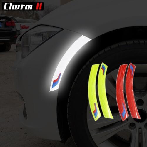 2PCS car wheel protector reflective tape strip marking car Anti-collision Sticker for bmw e90 e60 e46 f30 f10 X1 X5 f07 f01
