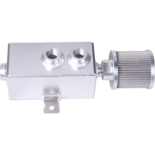 1L Aluminum Oil Catch Can Tank Fuel Tank With Breather & Filter Drain Tap