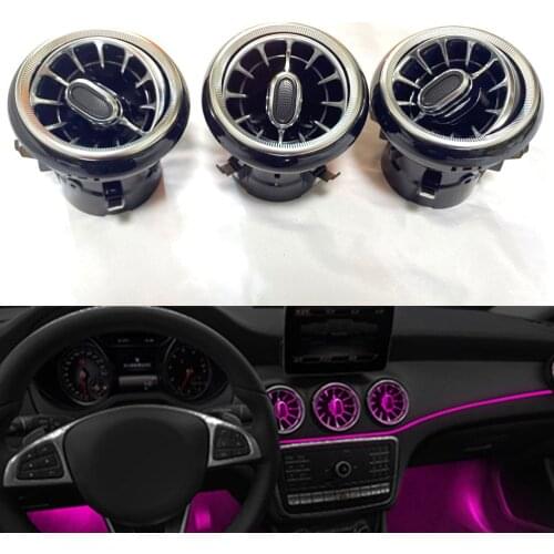 12-color LED Car Air Vent Outlet Turbine Nozzle Atmosphere Lamp Kia Stinger Ambient Light Dashboard Air Vent