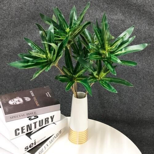 35/50cm Fake Palm Tree Artificial Banana Leaf Faux Plants Silk Bamboo Leaves Small Bonsai Tree Branch For Home Office Decoration