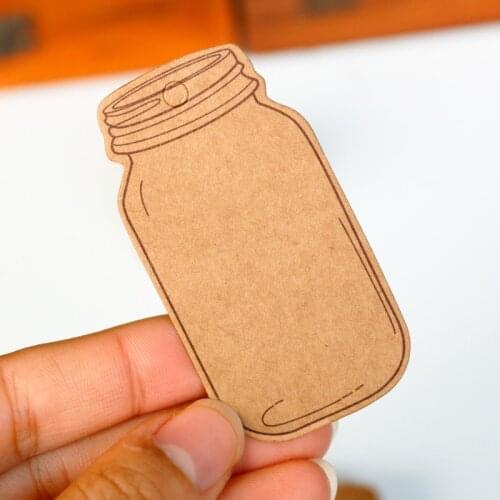 50pcs Bottle Shape Kraft Gift tag Hemp String Not Included Wedding Party Paper Tag Price Label Hang Tag