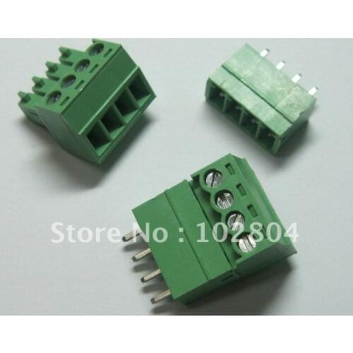 60 pcs 4pin/way Pitch 3.81mm Screw Terminal Block Connector Green Color T Type with pin