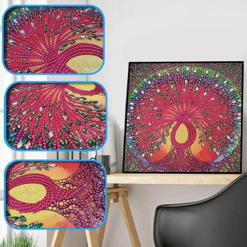 Diamond Painting 5D DIY Cute Colorful Tree Partial Special Tree Shaped Crystal Drill Tree Diamond Painting For Decoration