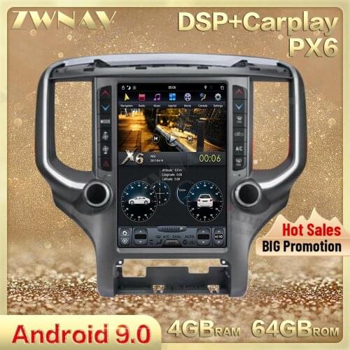 Tesla style Car Multimedia player For Dodge RAM 1500 2018 2019 2020 Android 9.0 Screen Car GPS Navi Radio Audio Stereo Head Unit