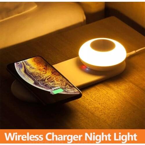Wireless Charger LED Bedside Lamp Hanging USB Fast 10w Charge Night Light Touch Dimming Magnetic Eye Protection Table Lamp