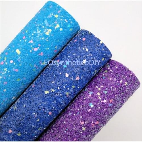 1PC 21X29CM Glitter Fabirc, Chunky Glitter Leather, Glitter Leather Sheets For Making Bows LEOsyntheticoDIY GM3081A